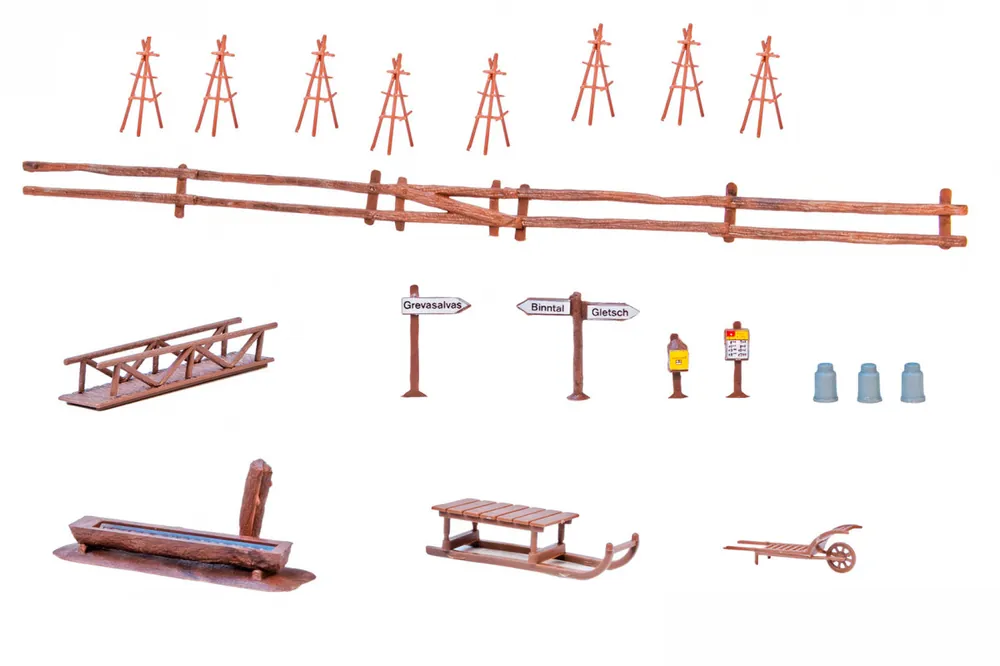 Remise Set décors alpins 1 87 - Kibri 38111