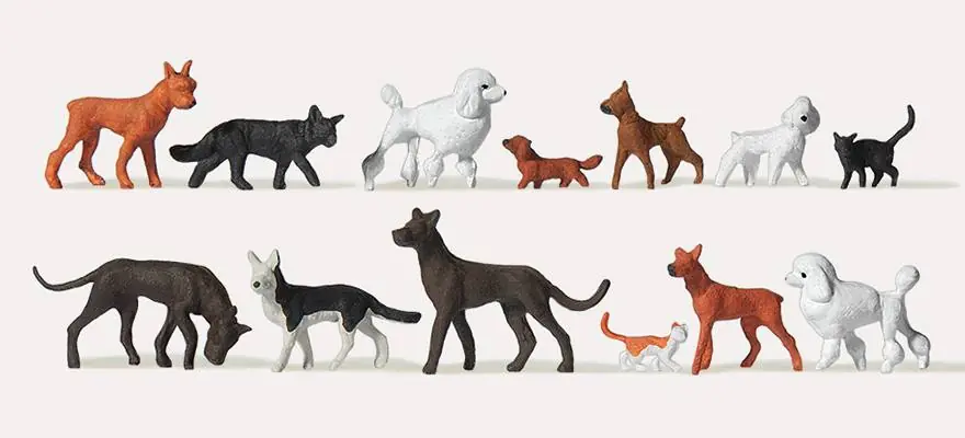 Dernière Chance Preiser 212582 - Chiens et chats 1 87