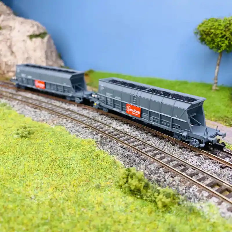 2 Wagons-trémies Faoos, en livrée marron, "Transfesa", ACCIONA, Ep VI - ARNOLD HN6618 - N 1/160 Bon Marché