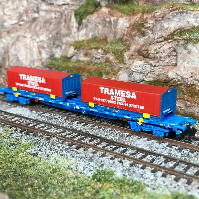 Prix Bas Wagon porte conteneurs MMC "Tramesa Steel", Renfe, Ep VI - ARNOLD HN6591 - N 1/160