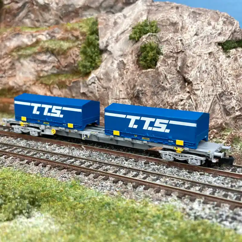 Achat Immédiat Wagon porte conteneurs Sgss "T.T.S.", Sncf, Ep V - ARNOLD HN6582 - N 1/160