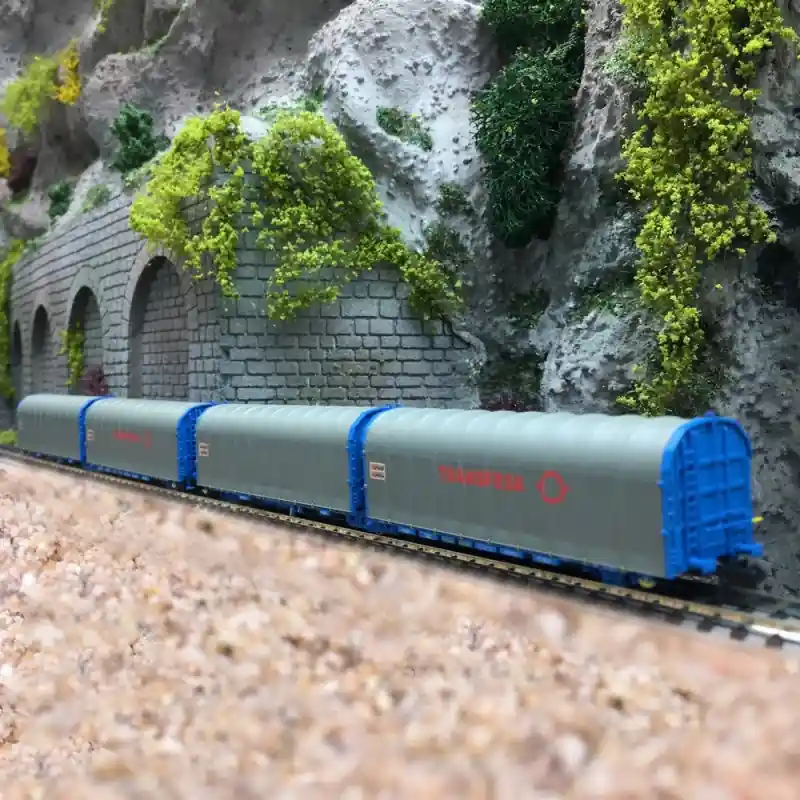Petit Prix 2 Wagons bâché double Lails Transfesa-N-1/160-MFTRAIN 33078/79