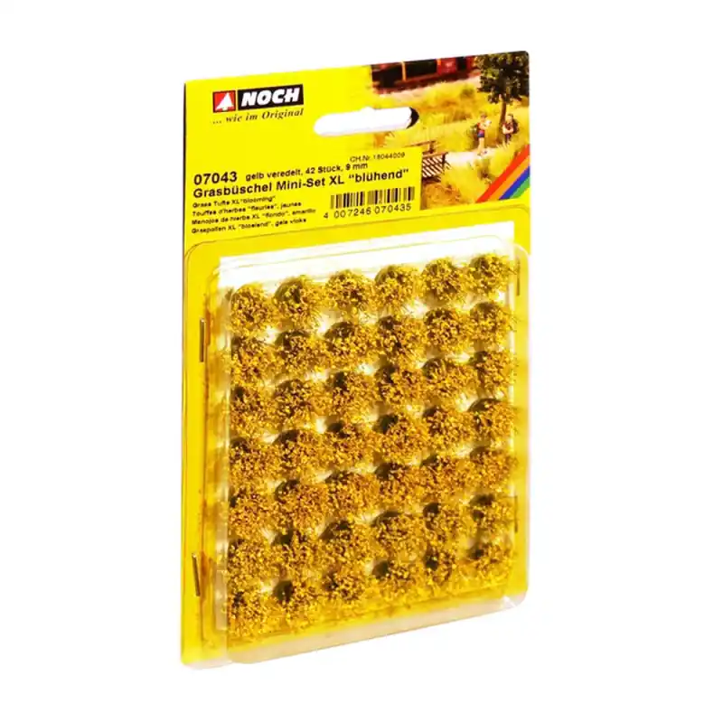 42 touffes d‘herbes fleuries jaunes XL 9mm - NOCH 07043 Offre Exclusive