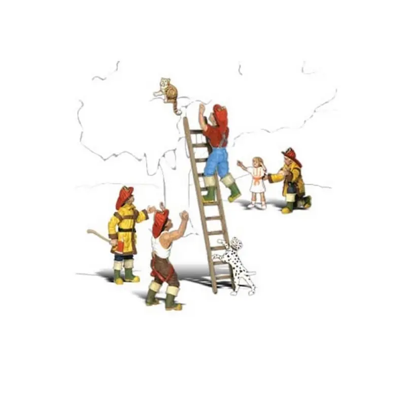 2 Pompiers en sauvetage-N 1/160-WOODLAND SCENICS A2151 Petit Prix