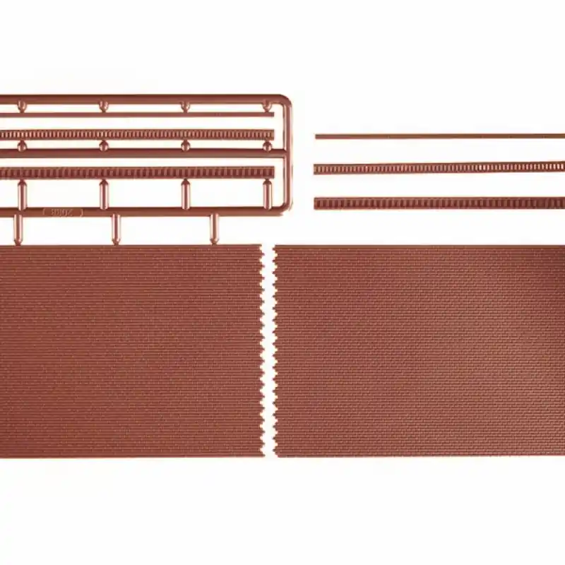 2 plaques mur en briques rouges avec chapeau-HO et N-AUHAGEN 41205 Must-Have
