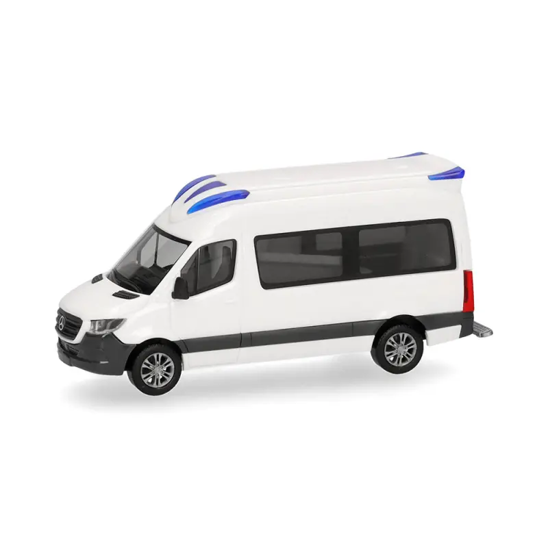 Nouvelle Collection Minikit, Mercedes Benz Sprinter ‘18, véhicule de secours, Delfis, blanc - HERPA 014274 - HO 1/87