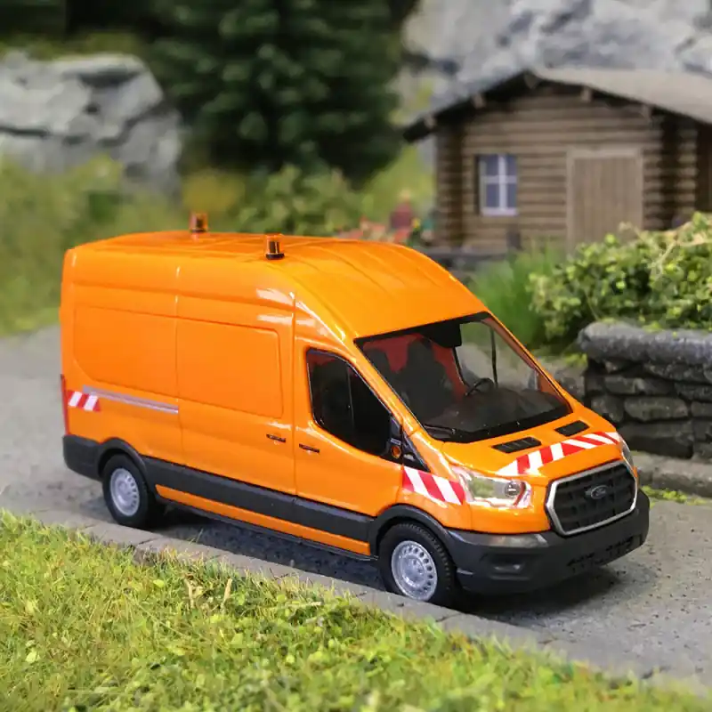 Nouvelle Collection Ford Transit, custom, orange - BUSCH 54515 - HO 1/87