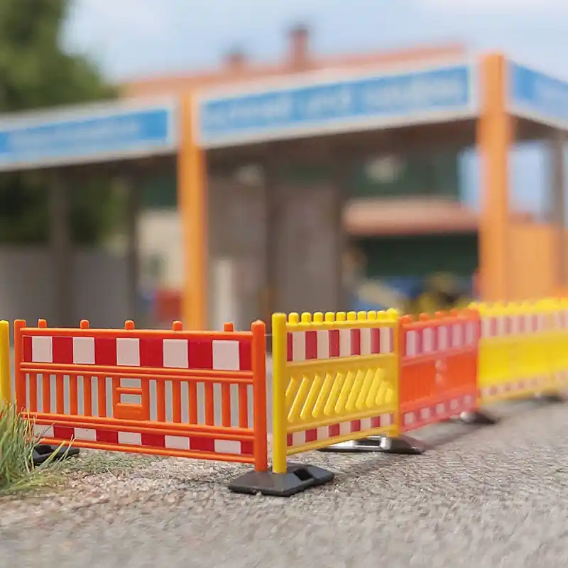 Barricades, orange, jaune - BUSCH 1108 - HO 1/87 Vente Directe