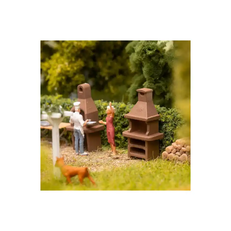 2 barbecues de jardin - Faller 180015 - HO 1/87 Remise