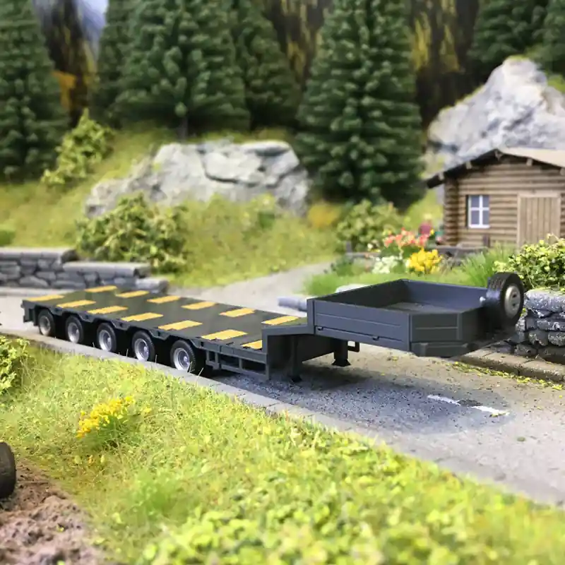 Goldhofer, semi-remorque surbaissé, 5 essieux - HERPA 076388-012 - HO 1/87 Commande En Gros