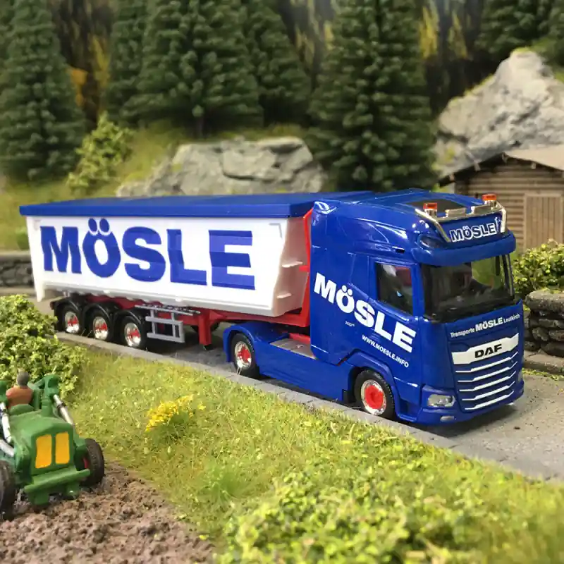 DAF XG+, semi-remorque benne en acier, Mösle - HERPA 320153 - HO 1/87 Quantité Limitée