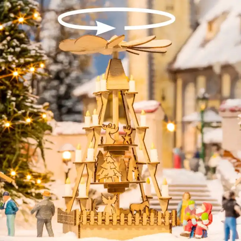 Solde Pyramide du marché de Noël, micro-mouvements - NOCH 66413 - HO 1/87