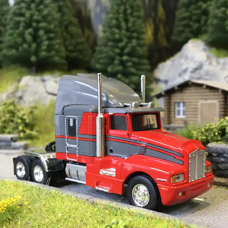 Tracteur, Kenworth T600, rouge, gris, 1984 - BREKINA 85933 - HO 1/87 Remise