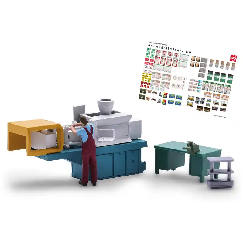 Coffret d‘actions, Machine de moulage par injection - BUSCH 79903 - HO 1/87 Must-Have