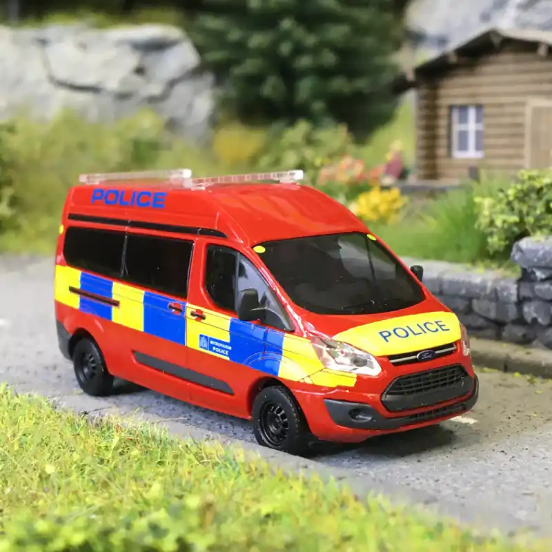 Ford transit custom, Police, royaume-uni - BUSCH 52519 - HO 1/87 Affaire À Saisir