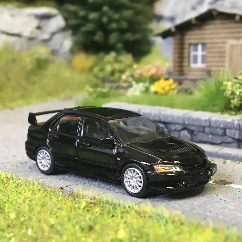 Commander Vite MicroCity, Mitsubishi Lancer Evo 9, noir, 2005 - HERPA 87MC000038 - HO 1/87