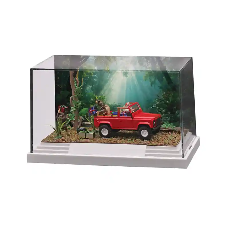Soldes Mini diorama de Noël, Land rover Defender, rouge - BUSCH 7626 - HO 1/87