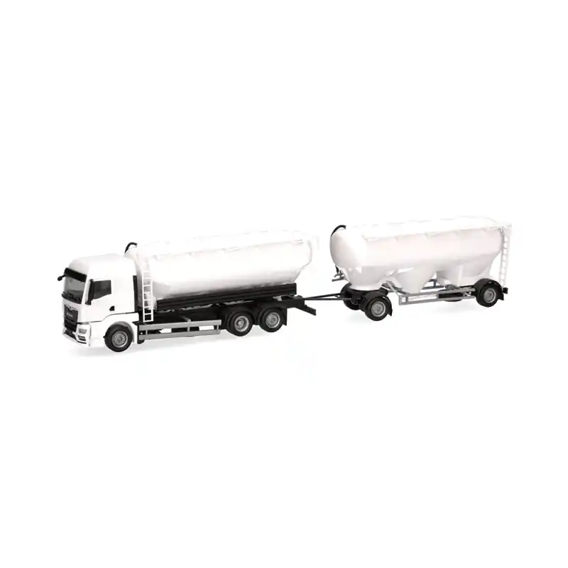 MiniKit remorque silo à mamelle MAN TGS TM, blanc - Herpa 014137 - HO 1/87 Achat Immédiat