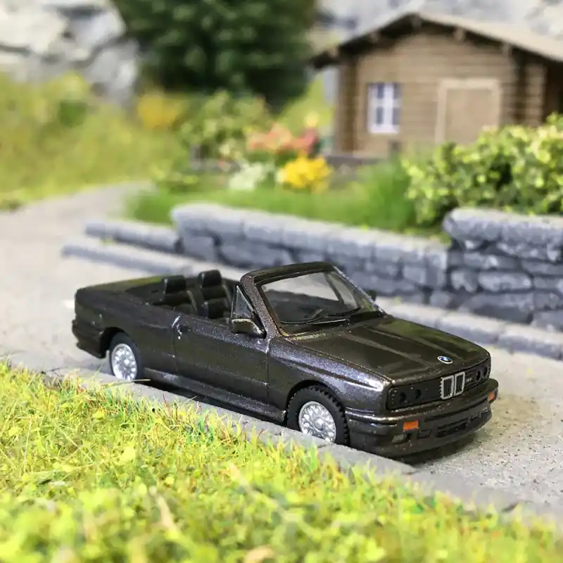 Promotion BMW M3 E30, cabriolet, gris foncé, 1988 - Minichamps 870020234 - 1/87
