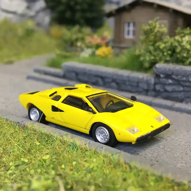 Certifié Lamborghini countach LP 400, jaune, 1974 - Minichamps 870103121 - 1/87