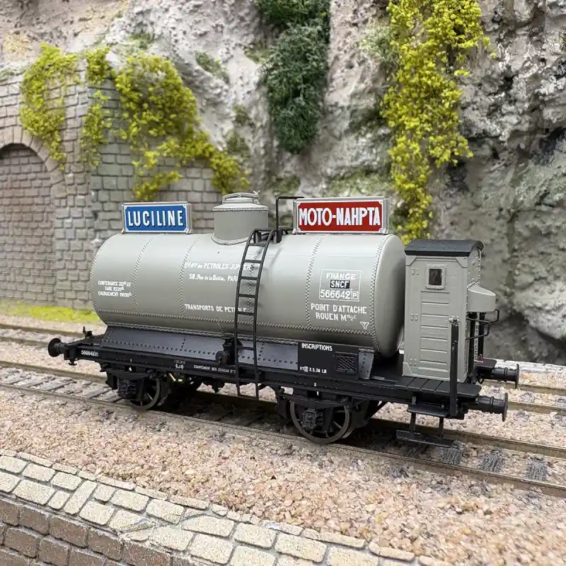 Wagon citerne OCEM, "Moto-Nahpa Luciline", livrée grise, SNCF, Ep. IIIa - LSMODELS 30456 - HO 1/87 Nouvelle Collection