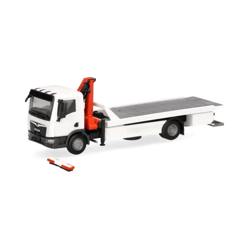 Solde Minikit Dépanneuse à plateforme MAN TGL avec grue - HERPA 014052 - HO 1/87
