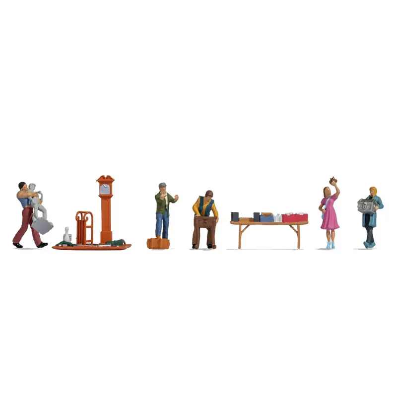Acheter Direct Figurines thématique "Marché aux puces" - Noch 16280 - HO 1/87