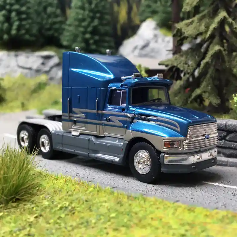 Expédition Rapide Camion, Ford Aeromax, Bleu & Argent - Brekina 85902 - HO 1/87