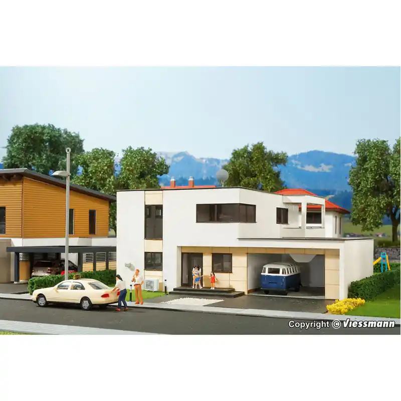 Prix Cassé Maison moderne cube Anna avec balcon - Kibri 38338 - HO 1/87