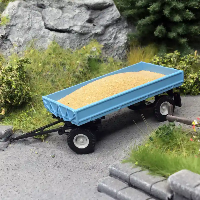 Remorque IFA HW60 1985, bleu - BUSCH 53016 - HO 1/87 Remise