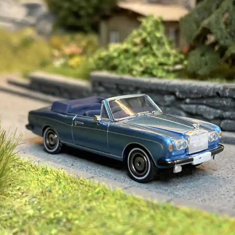 Haute Qualité Rolls Royce Corniche cabriolet, bleu clair métallisé - PCX 870513 - HO 1/87