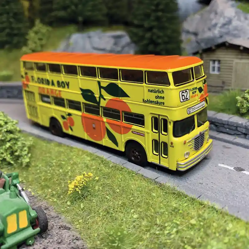 Bus Büssing D2U, "Florida Boy Orange" - BREKINA 61262 - HO 1/87 Satisfait Ou Remboursé