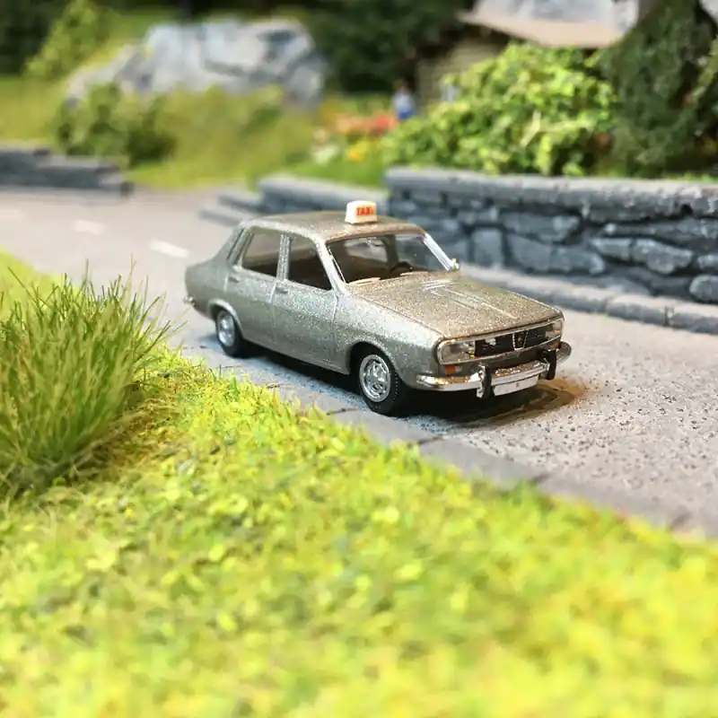 Usine Directe Renault 12 TL, TAXI, Gris Métal - SAI 2233 - HO 1/87