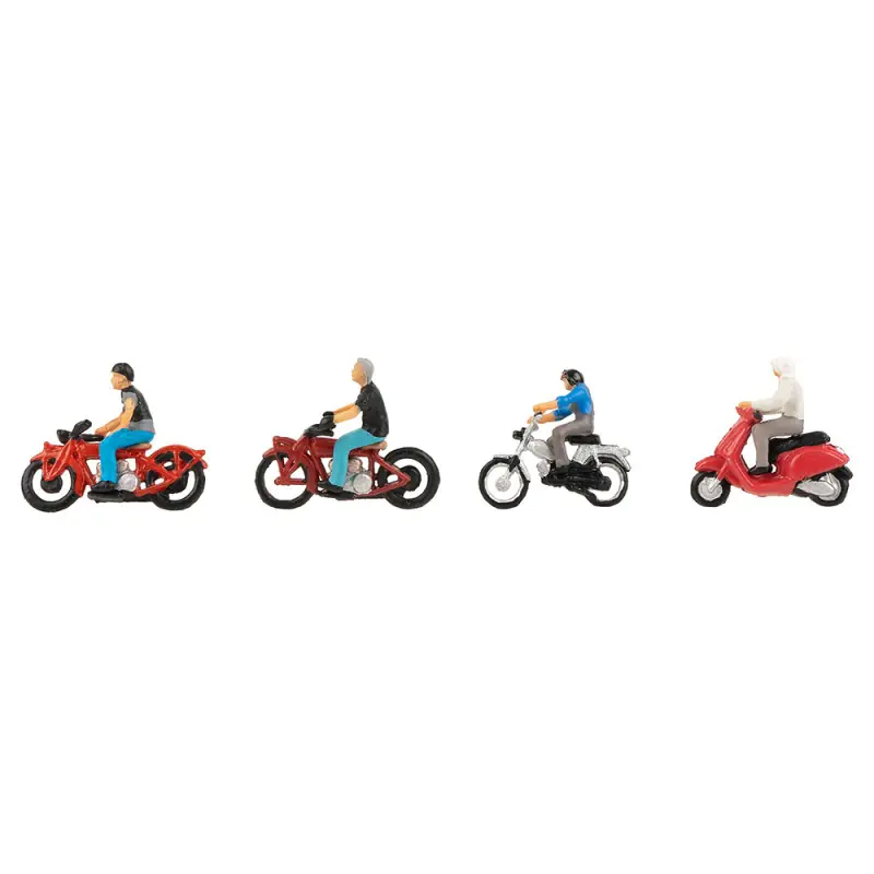 Commande En Gros Motards et motos / Scooter (x4) - FALLER 151669 - HO 1/87