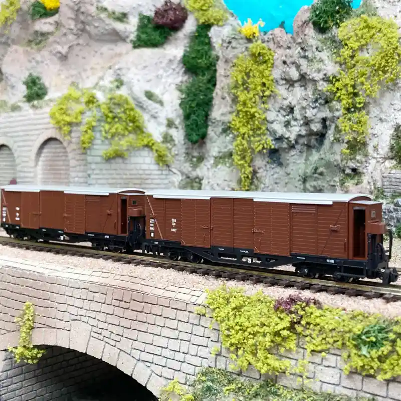 2 wagons couvert type GGm, ÖBB, Ep IV et V - ROCO 34583 - HOe 1/87 Seulement Aujourd'hui