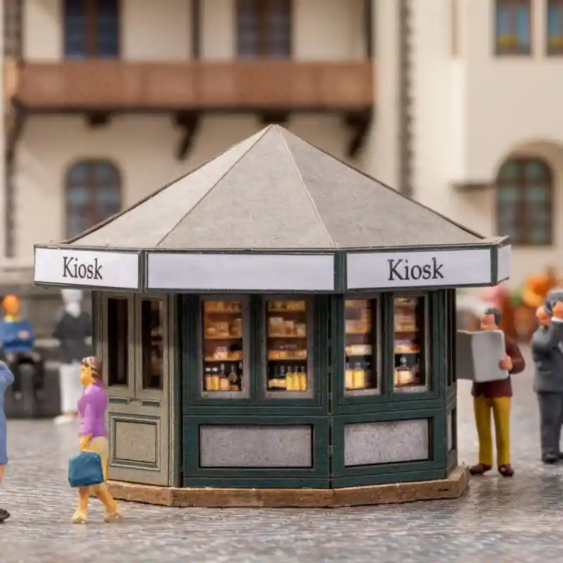 Dernier Modèle Kiosque 5.4 x 5.4 x 4.2 cm, Laser Cut - NOCH 14320 - HO 1/87