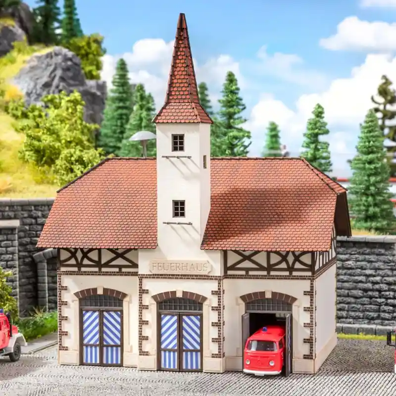 Caserne de pompiers "Wasserburg" Sonore - Laser Cut - NOCH 66380 - HO 1/87 Offre Exclusive