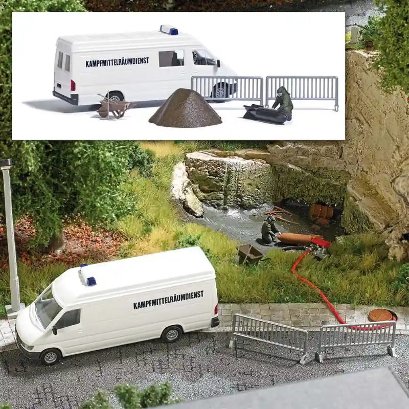 Offre Du Jour Démineur en action, avec véhicule et accessoires - BUSCH 7954 - HO 1/87
