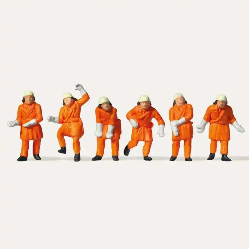 Pompiers en tenue Orange (x6) - MERTEN 212579 - HO 1/87 Affaire À Saisir