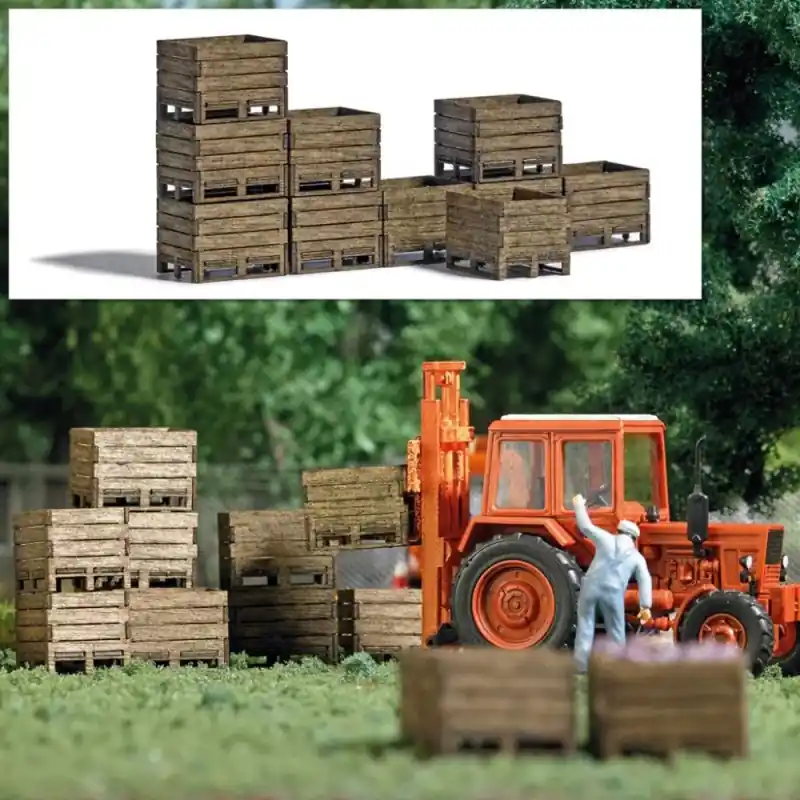 Caisses en bois pour l‘agriculture (x10) - BUSCH 1980 - HO 1/87 Réduction