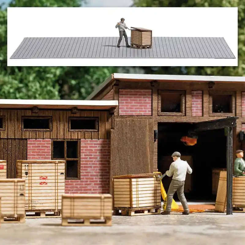 Ouvrier ouvrant une caisse - BUSCH 7977 - HO 1/87 Populaire