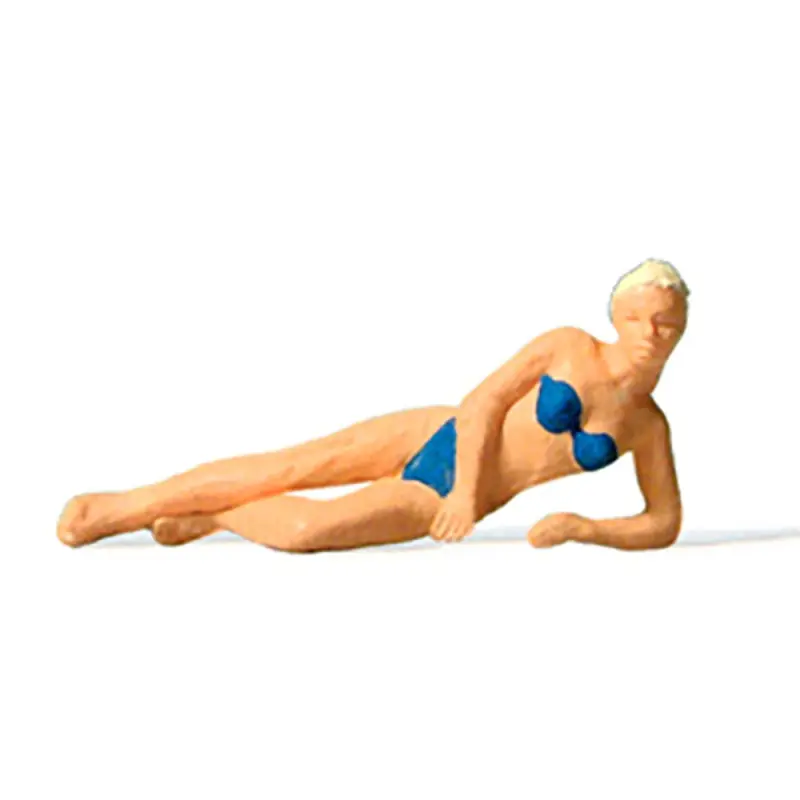 Réduction Femme allongée, en Bikini - PREISER 28073 - HO 1/87
