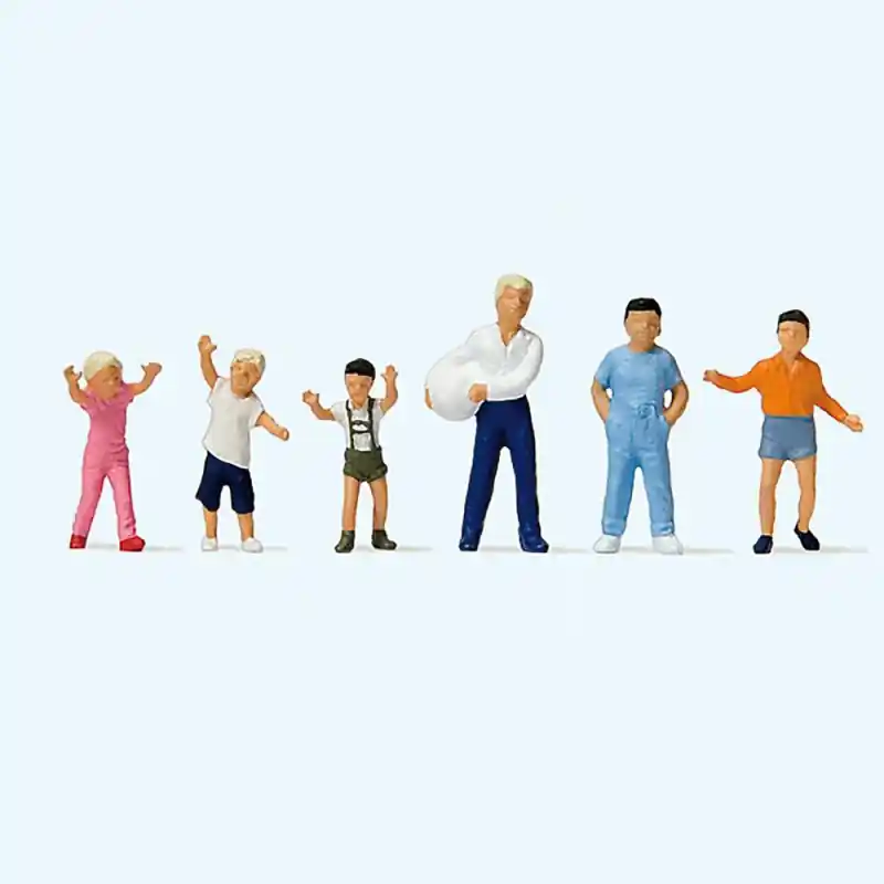 Promotion Saisonnière Enfants jouant au ballon (x6) - PREISER 14120 - HO 1/87