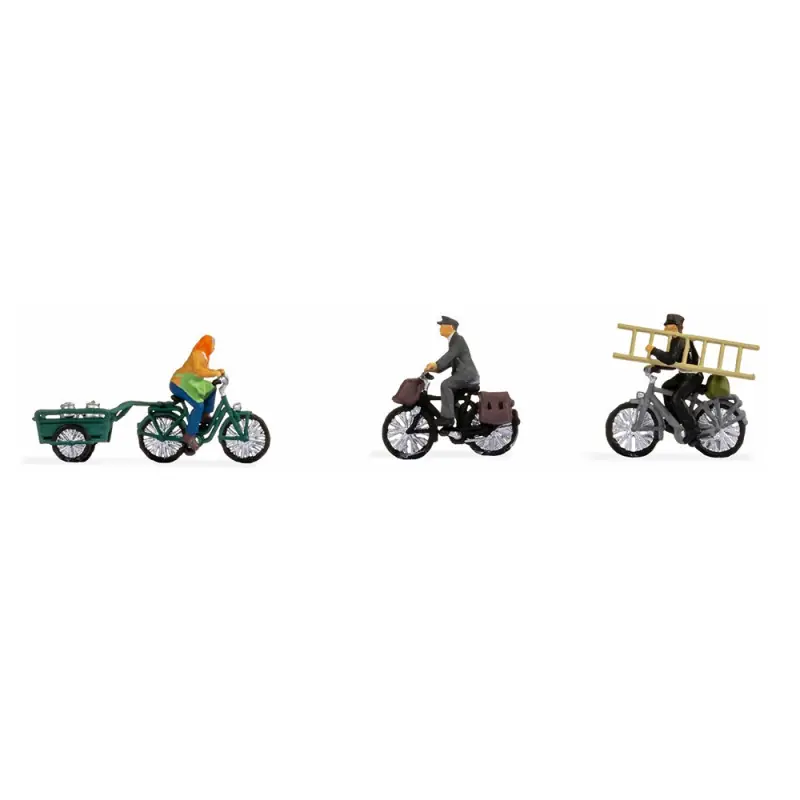 Commander Maintenant Cyclistes avec accessoires (x3) - NOCH 15902 - HO 1/87