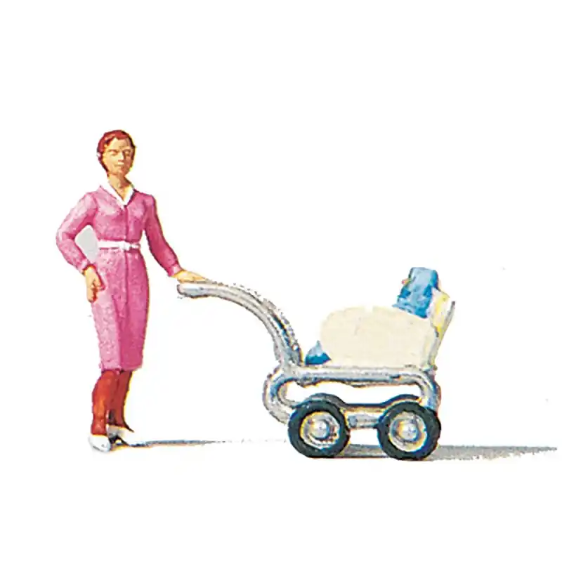 Seulement Aujourd'hui Femme avec un Landau - PREISER 28037 - HO 1/87