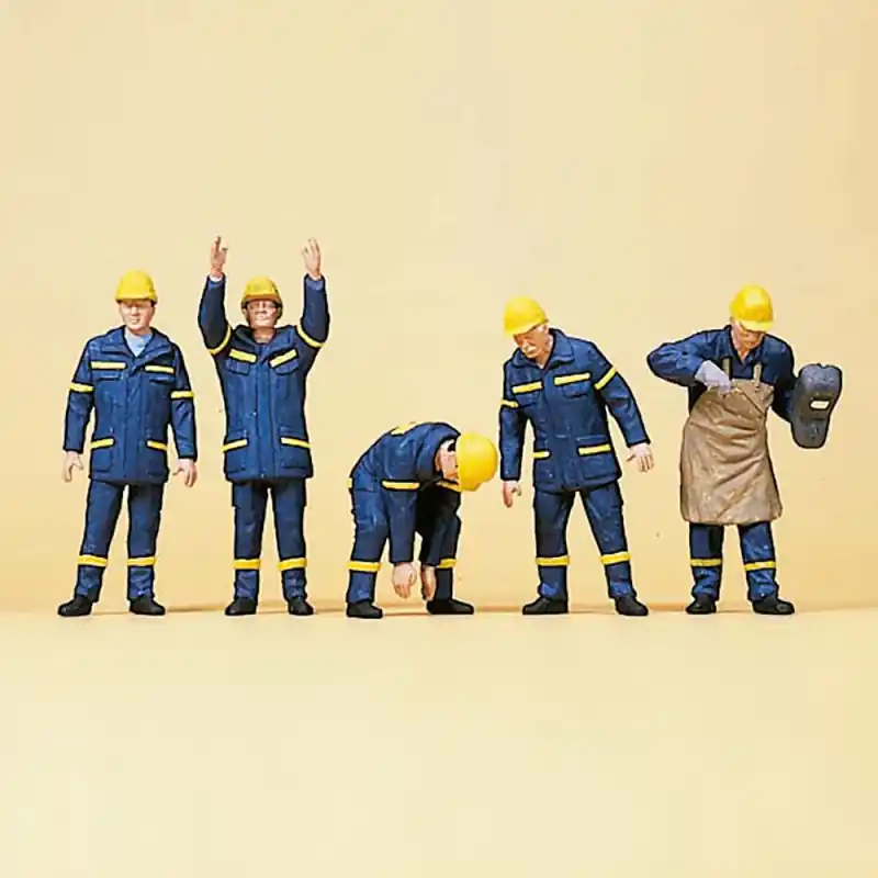 Petit Prix Ouvriers THW Uniformes 1999 RFA (x5) - PREISER 10433 - HO 1/87