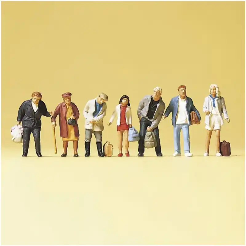 Solde Voyageurs debout, Bus, Train (x7) - PREISER 10400 - HO 1/87