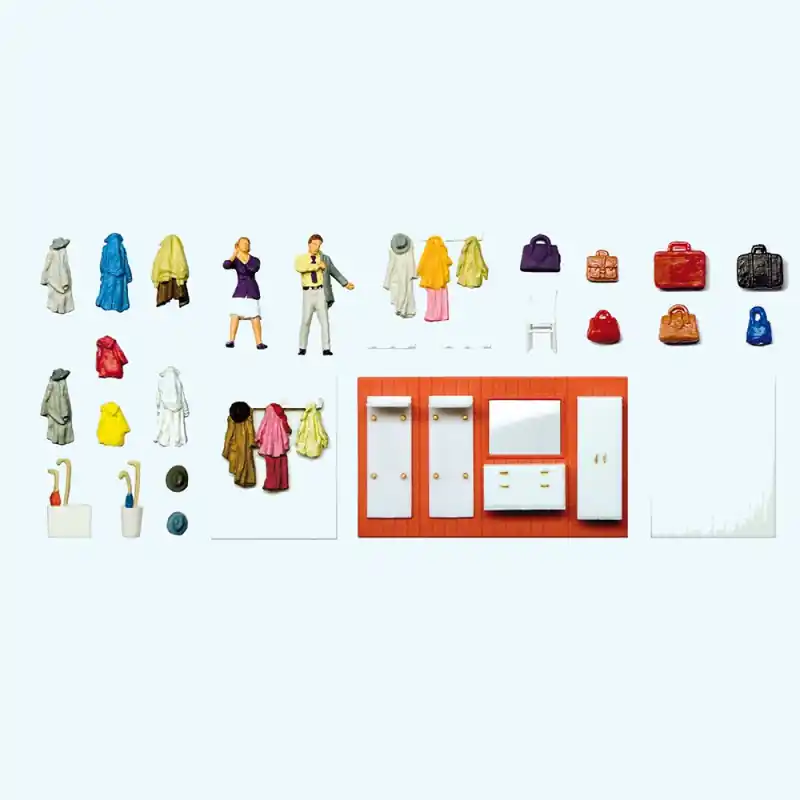 Personnages et mobilier de Dressing - PREISER 10658 - HO 1/87 Meilleur Prix