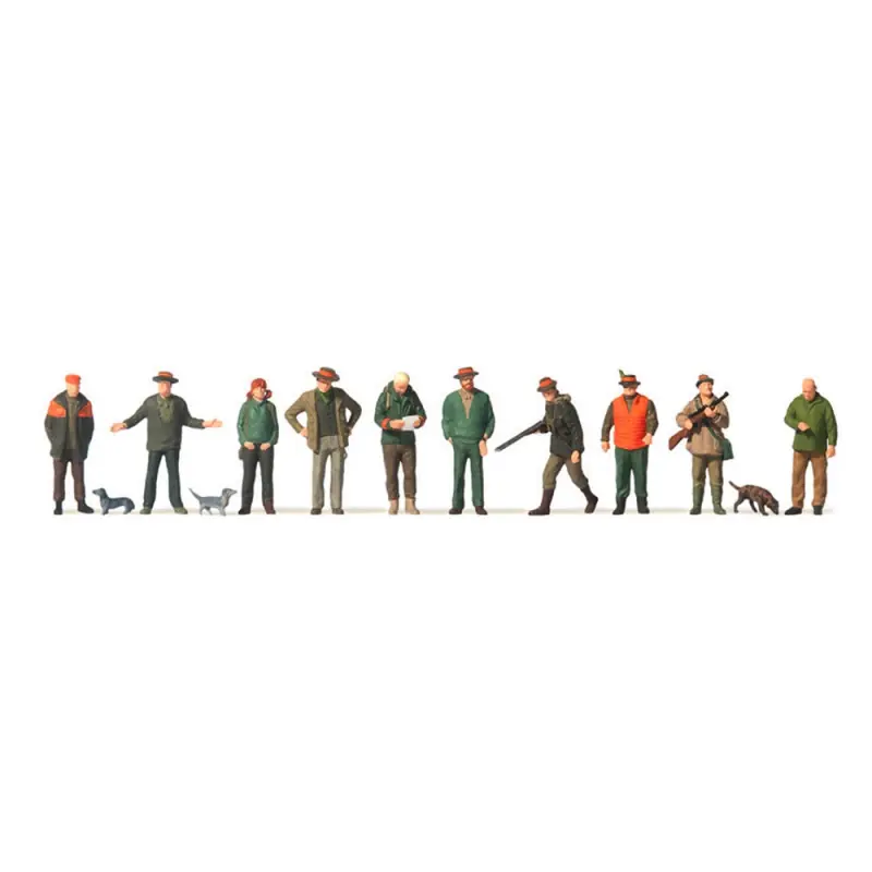 Chasseurs (x10) - PREISER 10803 - HO 1/87 Dernier Modèle