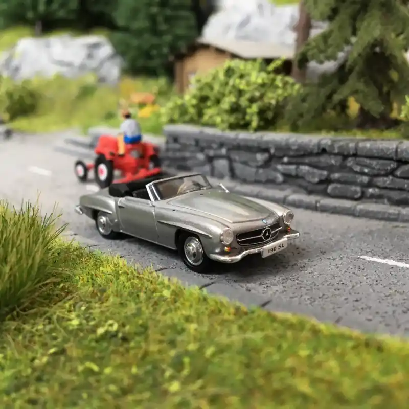 Vente Directe Mercedes 190 SL Grise-HO 1/87-RICKO 38393